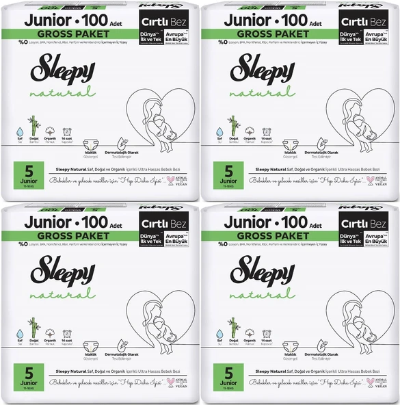Sleepy Bebek Bezi Natural Beden:5 (11-18KG) Junior 312 Adet Avantaj Ultra Pk ürün görseli