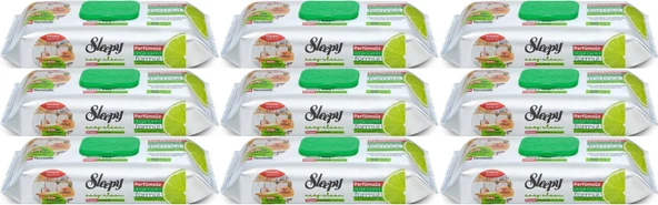 Sleepy Easy Clean Yüzey Temizlik Mutfak Havlusu -Mendili  50 Yaprak Bergomot Yağlı (9Lu Set) 450Yprk
