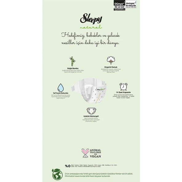 Sleepy Bebek Bezi Natural Beden:4 (7-14KG) Maxi 400 Adet Avataj Ultra Pk - Resim 10