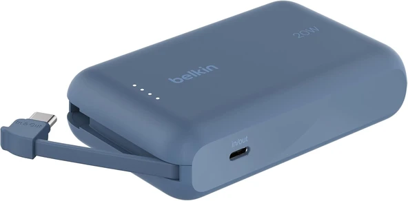 Belkin BoostCharge Power Bank, Entegre Kablolu Taşınabilir Şarj Cihazı 10K ürün görseli