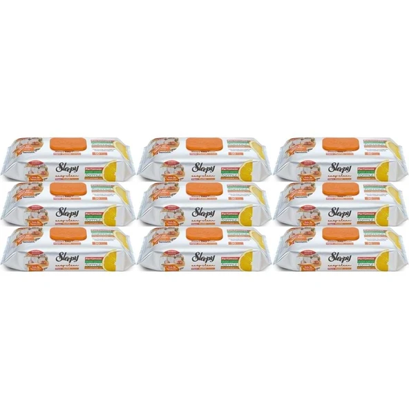 Sleepy Easy Clean Yüzey Temizlik Mutfak Havlusu -Mendili  50 Yaprak Portakal Yağlı (9Lu Set) 450Yprk