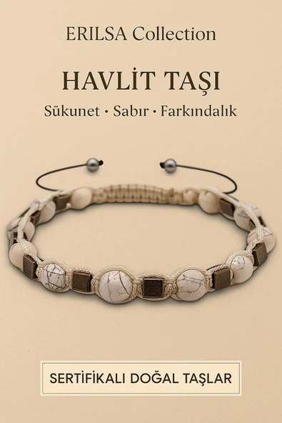 Sertifikalı Havlit ve Terahertz Taşı Bileklik – Zihinsel Sakinlik ve Enerji Dengeleyici ürün görseli