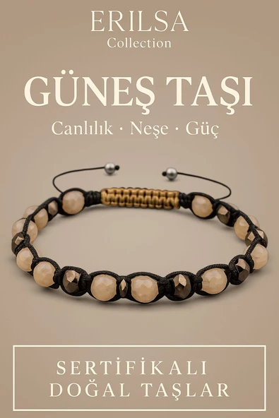 Sertifikalı Güneş Taşı ve Terahertz Bileklik – Enerji Yükseltici Doğal Kombin ürün görseli 1