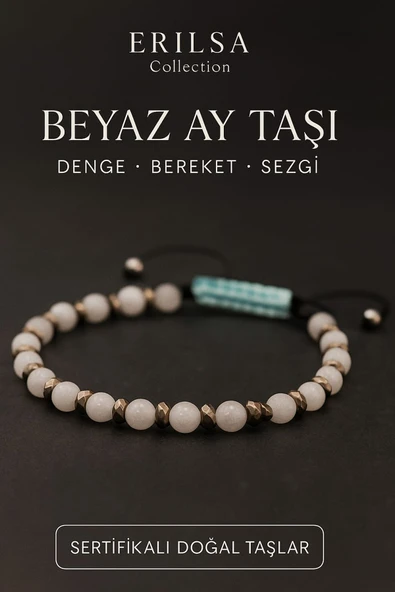 Sertifikalı Beyaz Ay Taşı ve Terahertz Bileklik – Sezgi ve Dengeyi Güçlendiren Kombin ürün görseli