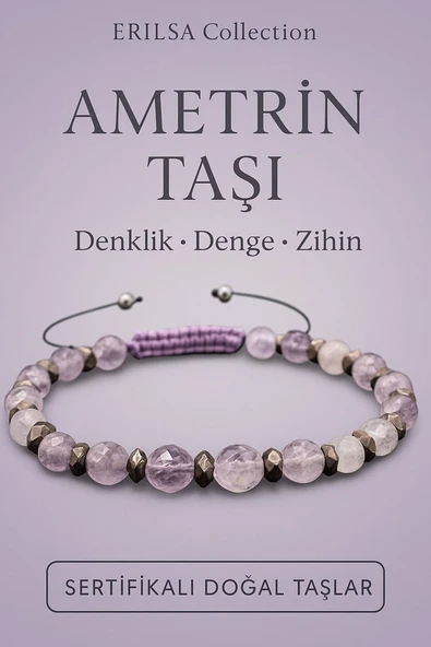 Sertifikalı Fasetli Ametrin Taşı Bileklik – Zihin Dengesi ve Ruhsal Netlik İçin