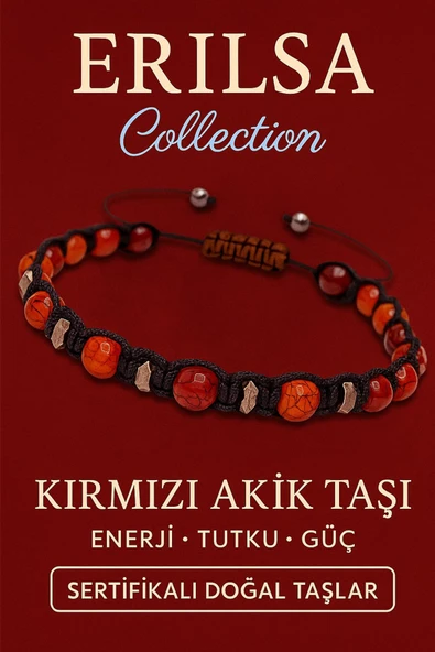Sertifikalı Kırmızı Akik ve Terahertz Taşı Bileklik – Tutku, Güç ve Odaklanma Enerjisini Yükseltir ürün görseli