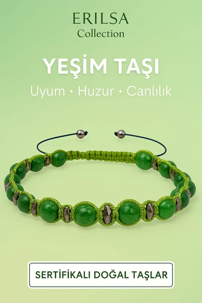 Sertifikalı Yeşim Doğal Taş Bileklik – Huzur, Uyum ve Canlılık Veren Özel Tasarım ürün görseli