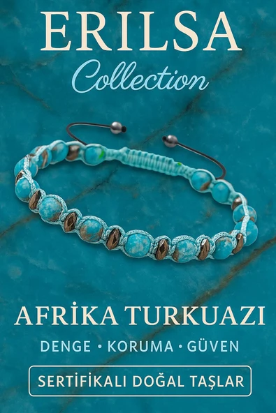 Sertifikalı Fasetli Afrika Turkuazı ve Terahertz Taşı Bileklik – Denge, Koruma ve Güven Sembolü ürün görseli