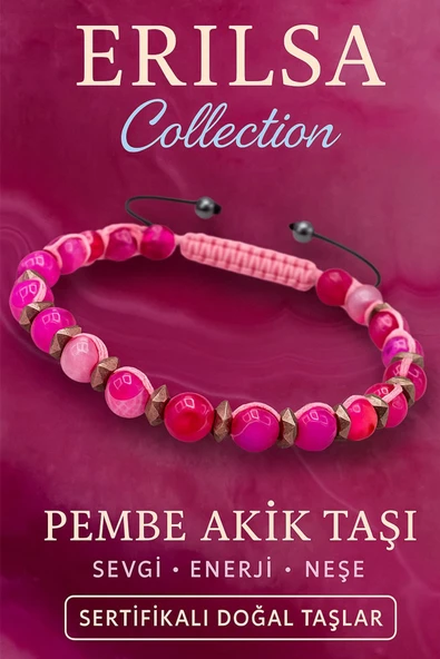 Sertifikalı Pembe Akik ve Terahertz Taşı Bileklik – Sevgi, Neşe ve Zihinsel Dengenin Gücü ürün görseli