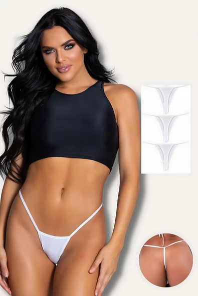 Aria's Closet Süprem Penye Tanga String Külot 3'lü