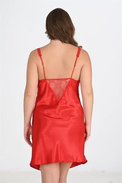 Aria's Closet Büyük Beden Kırmızı Gecelik 2102 - 3