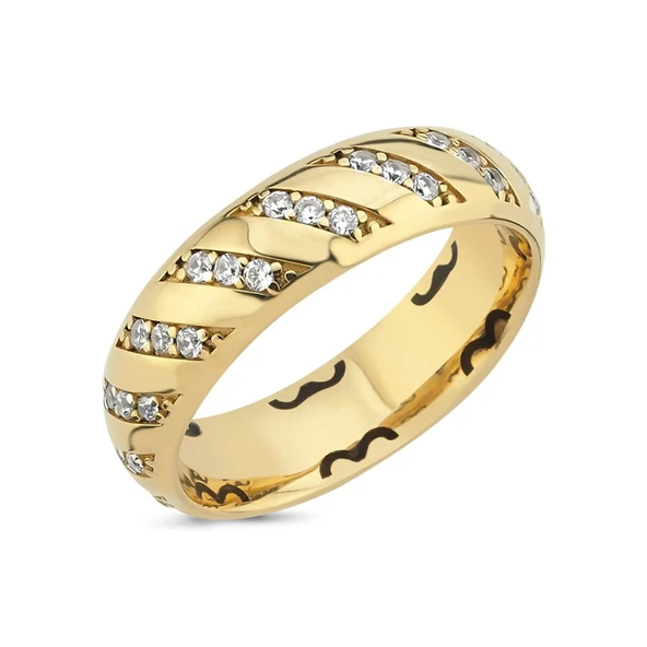 Altın Alyans Çapraz Taşlı 5mm Bayan ürün görseli