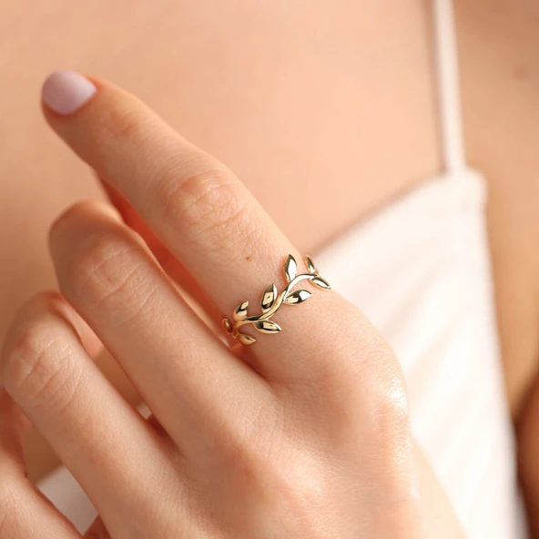 14 Ayar Altın Zeytin Dalı Yüzük