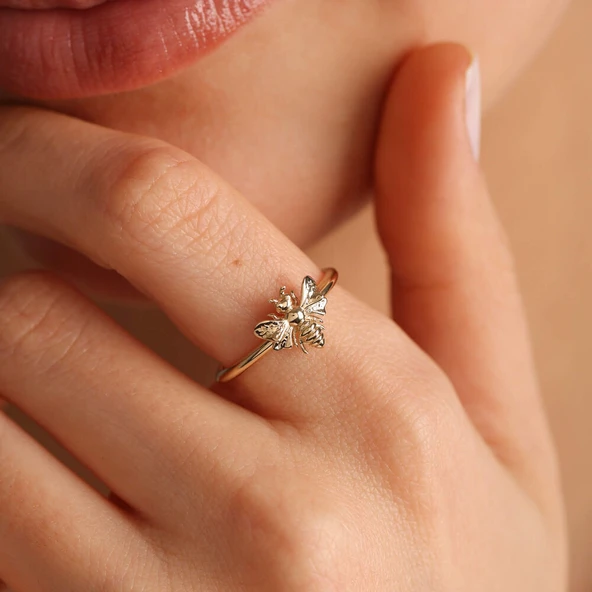 14 Ayar Altın Arı Yüzük Bee ürün görseli 1