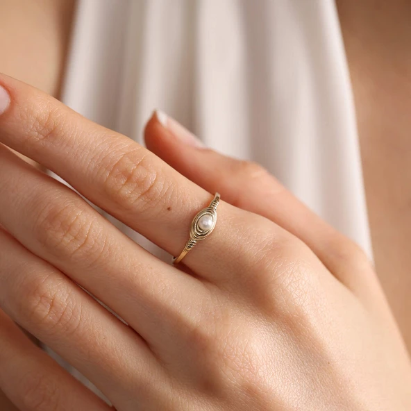 İnci Yüzük 14K Pearl - 3