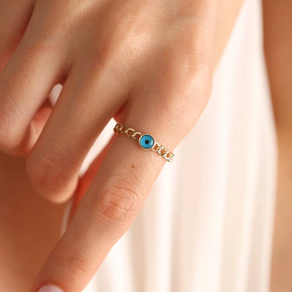 14 Ayar Altın Göz Yüzük Gurmet Chain ürün görseli 1