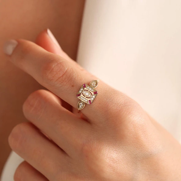 Victoria Altın Yüzük Yakut Taşlı - 2