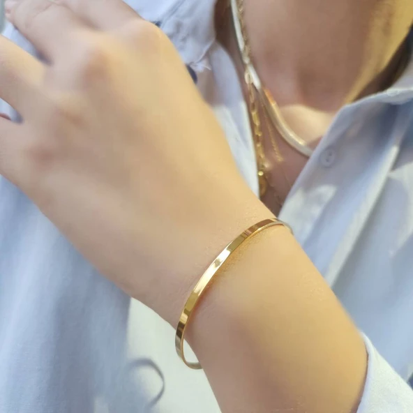 14 Ayar Kibrit Çöpü Ajda Bilezik - 2