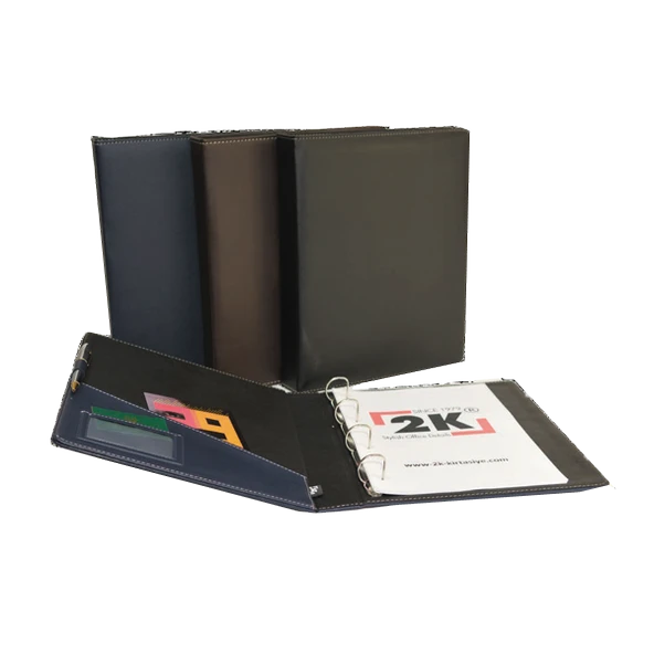 2K Sunum Klasörü 4 Halkalı Suni Deri 40 MM Kahverengi 533K ürün görseli