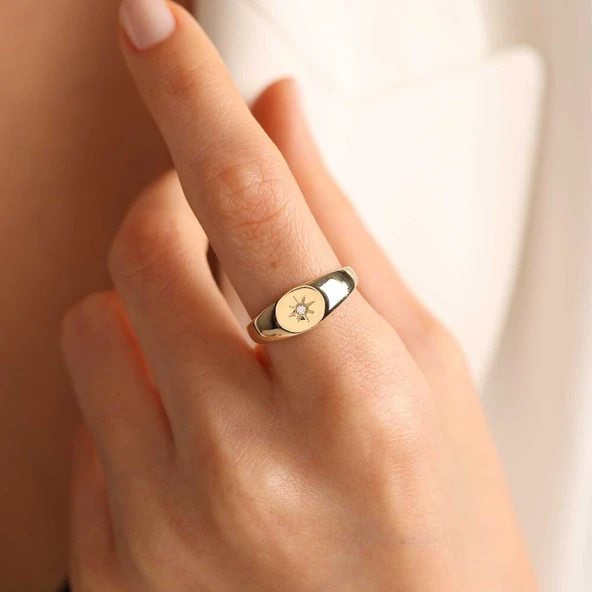 Altın Şövalye Yüzük Tektaş - Resim 2