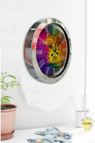 Kasva Concept Hediyelik 36 Cm Krom Metal Color Duvar Saati - 4
