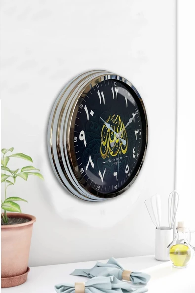 Kasva Concept 40 Cm Krom Metal Arapça Rakamlar Duvar Saati