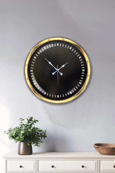 Kasva Concept Hediyelik 40 Cm Gold Metal Sayısız Duvar Saati - 1