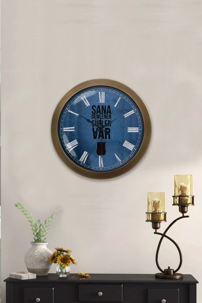 Kasva Concept 36 cm Eskitme Metal Çay Duvar Saati