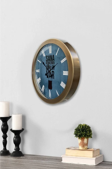 Kasva Concept 36 cm Eskitme Metal Çay Duvar Saati - 2