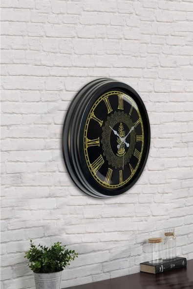 Kasva Concept 40 Cm Siyah Metal Çevre Temalı Duvar Saati - 3