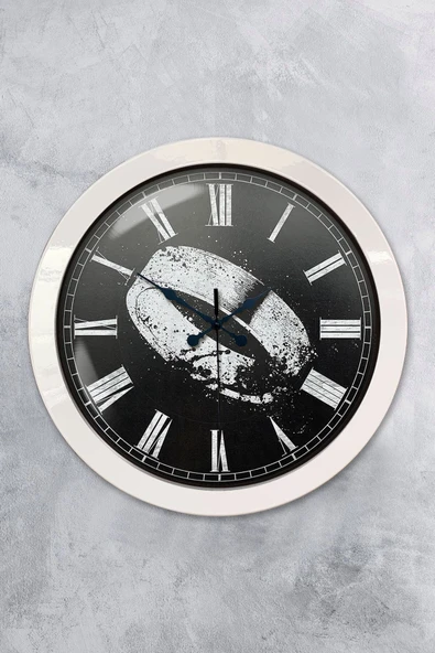 Kasva Concept Hediyelik 36 Cm Beyaz Metal Yüzük Duvar Saati