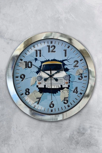 Kasva Concept 36 Cm Krom Metal Çiçek Abbas Duvar Saati