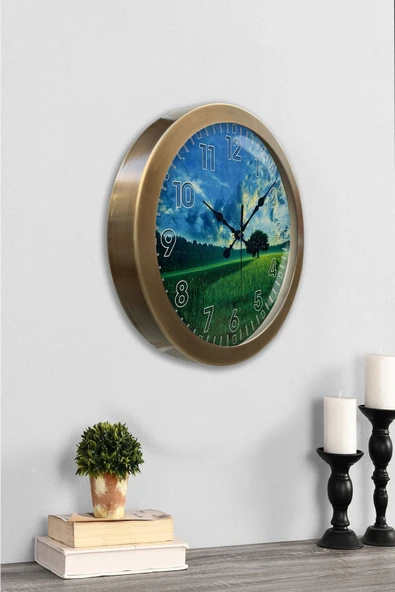Kasva Concept 36 cm Eskitme Metal Doğal Yaşam Duvar Saati - 4