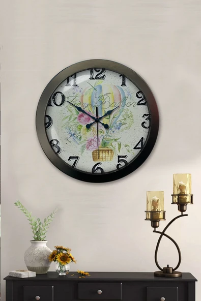 Kasva Concept Hediyelik 36 Cm Siyah Metal Balloon Duvar Saati - 2