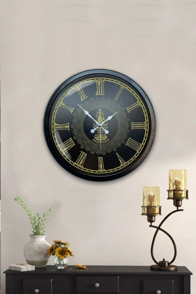 Kasva Concept 40 Cm Siyah Metal Çevre Temalı Duvar Saati - 1