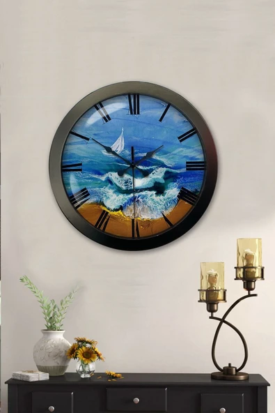 Kasva Concept Hediyelik 36 Cm Siyah Metal Dekoratif Duvar Saati