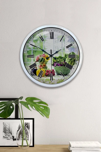 Kasva Concept Hediyelik 40 Cm Beyaz Metal Mutfak Duvar Saati