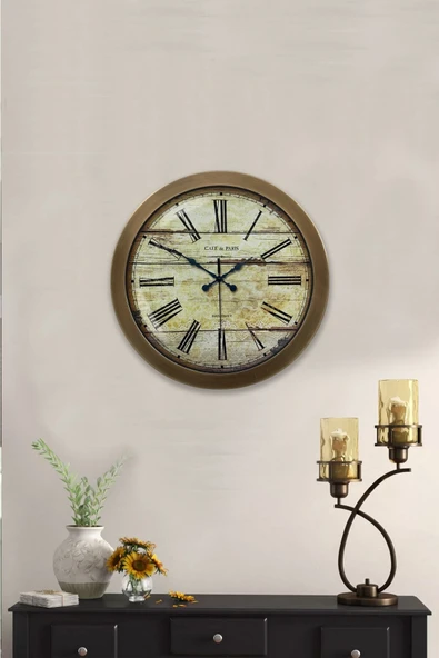 Kasva Concept 36 Cm Eskitme Metal Eskitme Duvar Saati