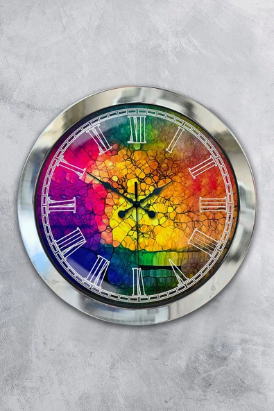 Kasva Concept Hediyelik 36 Cm Krom Metal Color Duvar Saati