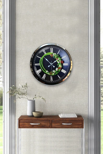 Kasva Concept Hediyelik 40 Cm Krom Metal Kitchen Duvar Saati - 2