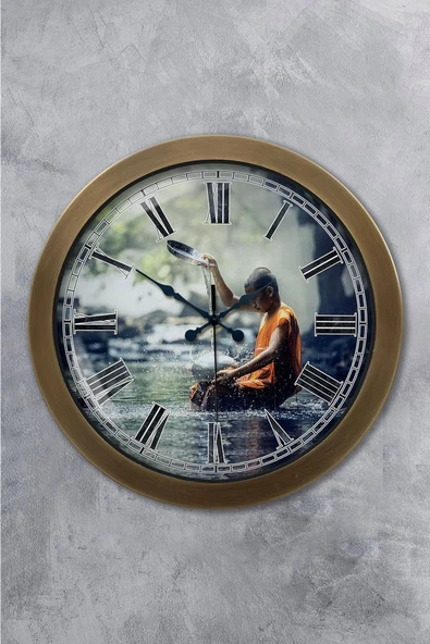 Kasva Concept 36 cm Eskitme Metal Doğal Yaşam Duvar Saati - 1