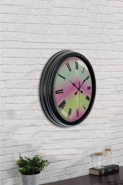 Kasva Concept Hediyelik 40 Cm Siyah Metal Alacalı Duvar Saati - 2