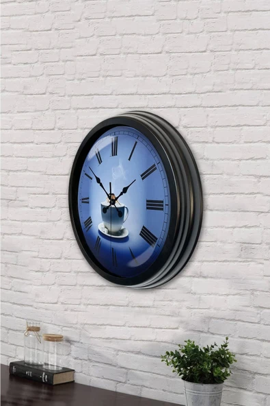 Kasva Concept 40 Cm Siyah Metal Meyve Duvar Saati - 2