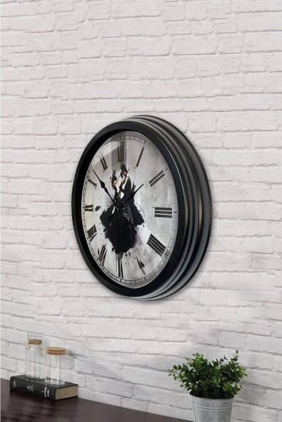 Kasva Concept Hediyelik 40 Cm Siyah Metal Dans Duvar Saati - 3