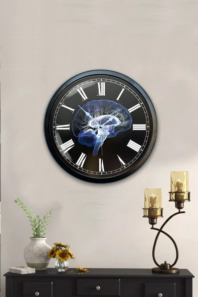 Kasva Concept 40 Cm Siyah Metal Çita Duvar Saati