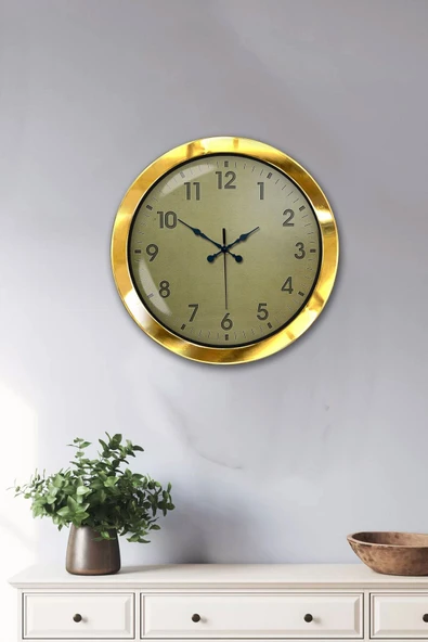 Kasva Concept Hediyelik 36 Cm Gold Metal Klasik Duvar Saati - 2