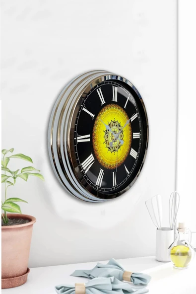 Kasva Concept 40 Cm Krom Metal Osmanlı Desen Duvar Saati - 4