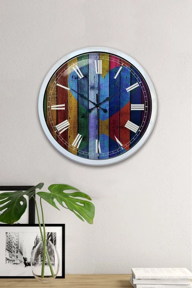 Kasva Concept 40 Cm Beyaz Metal Doğal Aşk Duvar Saati