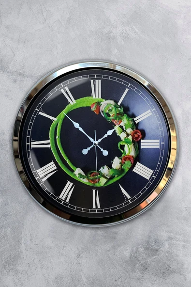 Kasva Concept Hediyelik 40 Cm Krom Metal Kitchen Duvar Saati