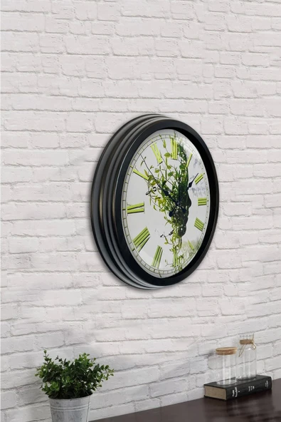 Kasva Concept 40 Cm Siyah Metal Kitap Duvar Saati - 3